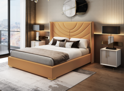 Design Doppelbett Bett 180x200cm Hotel Möbel Luxus Polster Schlafzimmer